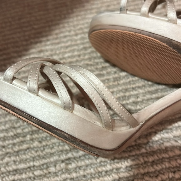 Jimmy Choo White Satin Heels Lilah 100 Satin Sandals - Wedding Bride Shoes - Picture 14 of 16